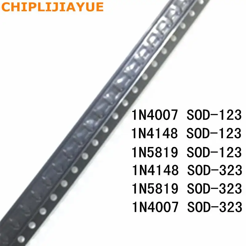 100pcs SMD диод 0805 SOD 123 1N5819 1N4007 1N4148 SOD123 323 1206 1N4148WS 1N5819WS B5819WS SOD323|Диоды| |