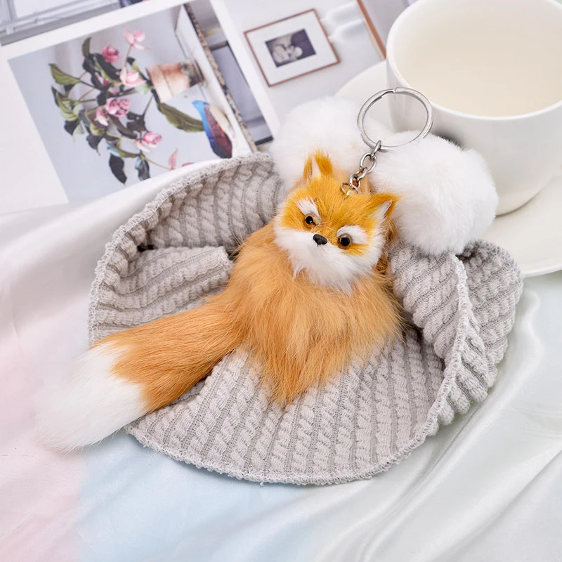 Bag Pendants Car Key Ring Animal Durable Charm Keyring Unisex Fluffy Fox Keychain Key Chains Women Jewelry Charm Keyring
Bag Pendants Car Key Ring Animal Durable Charm Keyring Unisex Fluffy Fox Keychain Key Chains Women Jewelry Charm Keyring