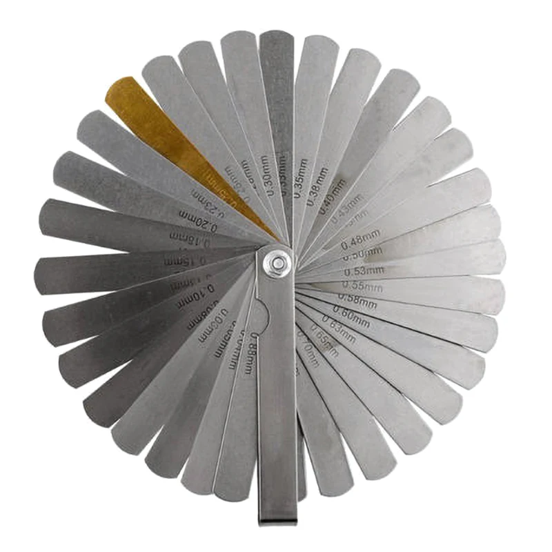 32 Blades Profession Feeler Thickness Gap Metric Filler Gauge Spark Plug Gap Metric Measuring Tool Automobile Thickness Gauge
32 Blades Profession Feeler Thickness Gap Metric Filler Gauge Spark Plug Gap Metric Measuring Tool Automobile Thickness Gauge
