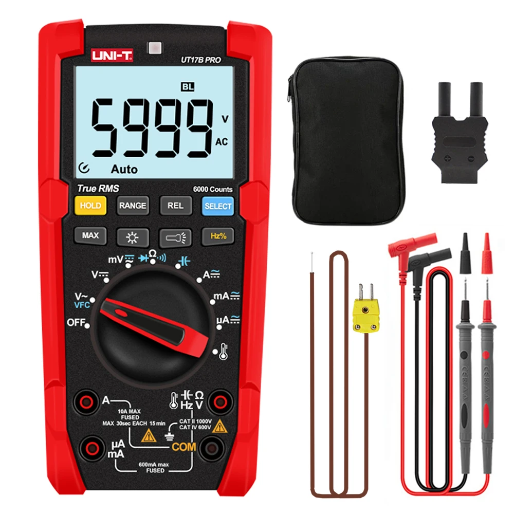 Цифровой мультиметр UNI-T UT15B PRO / UT17B сменный тестер напряжения и тока Fluke F15B F17B VFC |