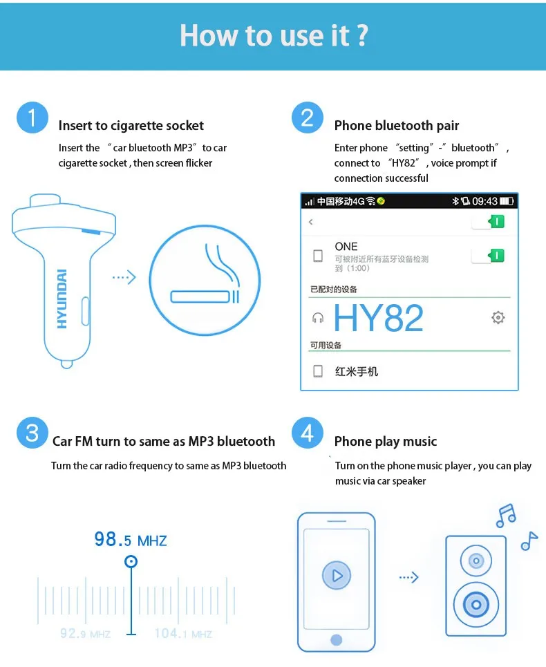 Автомобильный fm-передатчик KORSEED Bluetooth Handsfree MP3 радио плеер автомобильный комплект