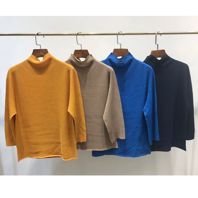 TVVOVVIN Fashion simple casual Pleated Top Women's Loose 2021 Spring Solid Color Turtleneck Pullover T-shirt AFFZ
TVVOVVIN Fashion simple casual Pleated Top Women's Loose 2021 Spring Solid Color Turtleneck Pullover T-shirt AFFZ