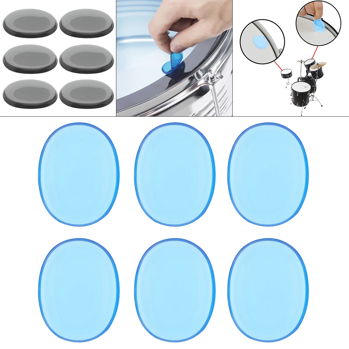 6pcs/set Drum Mute Pads Transparent Silicone Jazz Snare Drum Muffler 2 Colors Optional 
6pcs/set Drum Mute Pads Transparent Silicone Jazz Snare Drum Muffler 2 Colors Optional