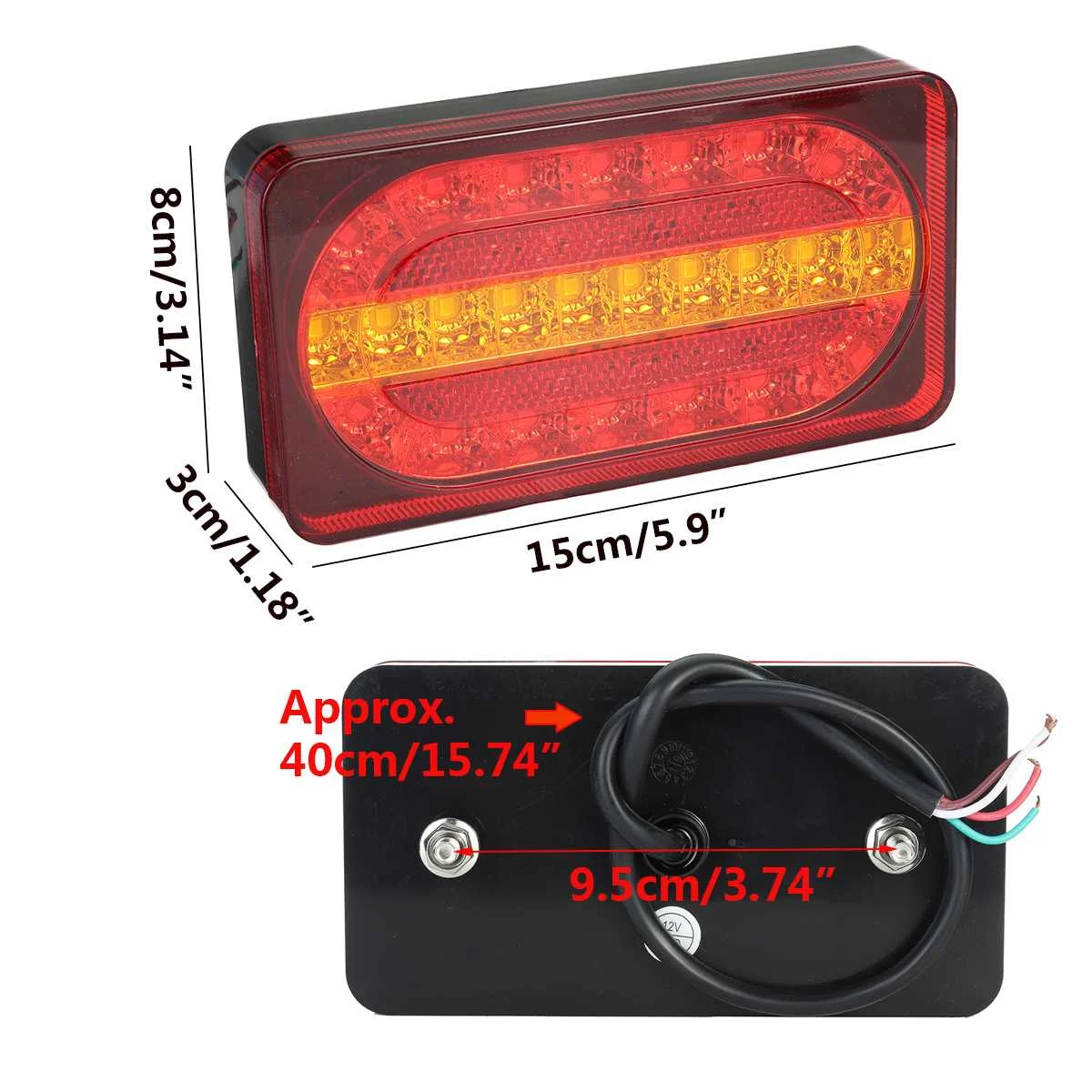 2pcs 12V Car Truck LED Tail Light Rear Brake Stop Lamps 24LEDs Running Turn Signal Indicator Lights Waterproof
2pcs 12V Car Truck LED Tail Light Rear Brake Stop Lamps 24LEDs Running Turn Signal Indicator Lights Waterproof