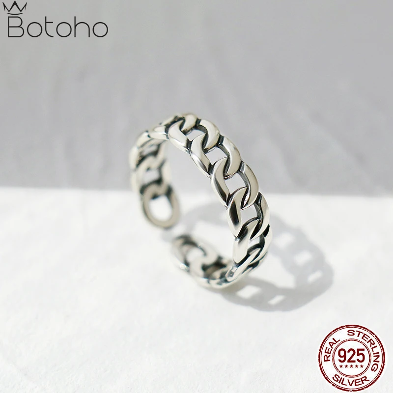BOTOHO 100% 925 Sterling Silver Ring Punk Ring Cycle Chain Finger Rings for Men Fine Jewelry Resizable Couple Ring Men Jewelry
BOTOHO 100% 925 Sterling Silver Ring Punk Ring Cycle Chain Finger Rings for Men Fine Jewelry Resizable Couple Ring Men Jewelry