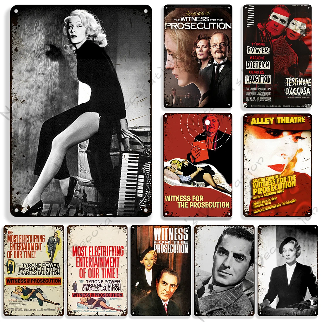 1957 American Movie Witness for the Prosecution Metal Poster Wall Plate Vintage Metal Signs Home Cafe Wall Decor Bar Tin Sign
1957 American Movie Witness for the Prosecution Metal Poster Wall Plate Vintage Metal Signs Home Cafe Wall Decor Bar Tin Sign