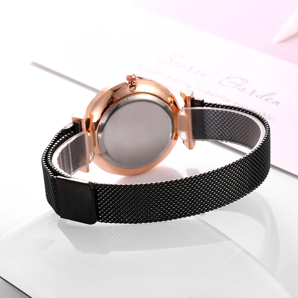 Black Mesh Women Watch Magnet Steel Woman's Wristwatches Luxury Quartz Clock Ladies Bracelet Simple Roman Watches montre femme
Black Mesh Women Watch Magnet Steel Woman's Wristwatches Luxury Quartz Clock Ladies Bracelet Simple Roman Watches montre femme