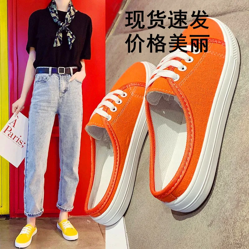 2021 Women Half Heel Shoes Ladies Sneakers Lace-up Canvas Vulcanize Sport Casual Lazy Shoe Breathable Fashion Soft Zapatos Mujer
2021 Women Half Heel Shoes Ladies Sneakers Lace-up Canvas Vulcanize Sport Casual Lazy Shoe Breathable Fashion Soft Zapatos Mujer