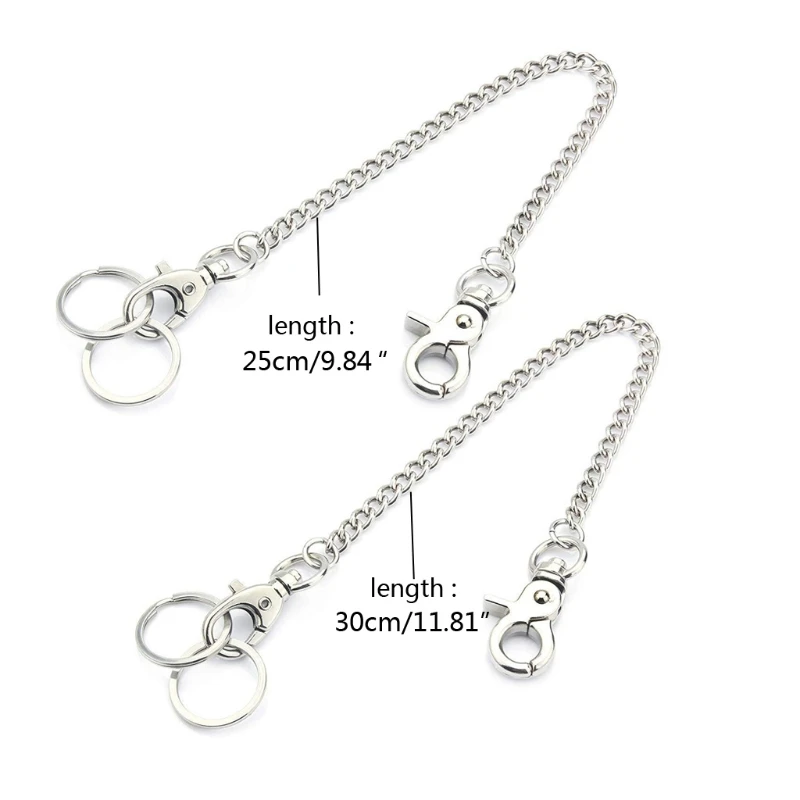 2 Pack Heavy Duty Secure Pocket Keychain with Lobster Clasp and 2 Keyrings Anti-lost Keys Chain Jeans Wallet Chains Kit
2 Pack Heavy Duty Secure Pocket Keychain with Lobster Clasp and 2 Keyrings Anti-lost Keys Chain Jeans Wallet Chains Kit