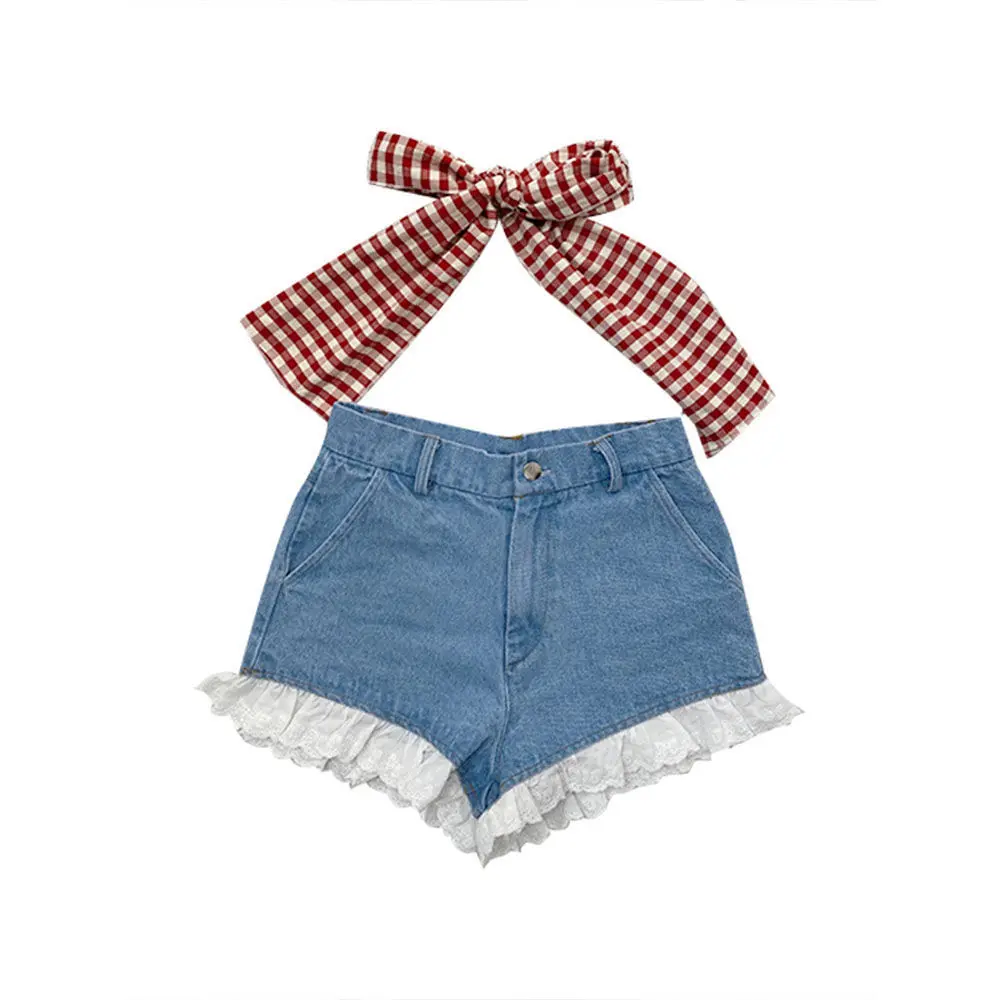 Denim wide leg super cute shorts female summer high waist lace student Japanese wind net red hot pants look thin [deliver within
Denim wide leg super cute shorts female summer high waist lace student Japanese wind net red hot pants look thin [deliver within