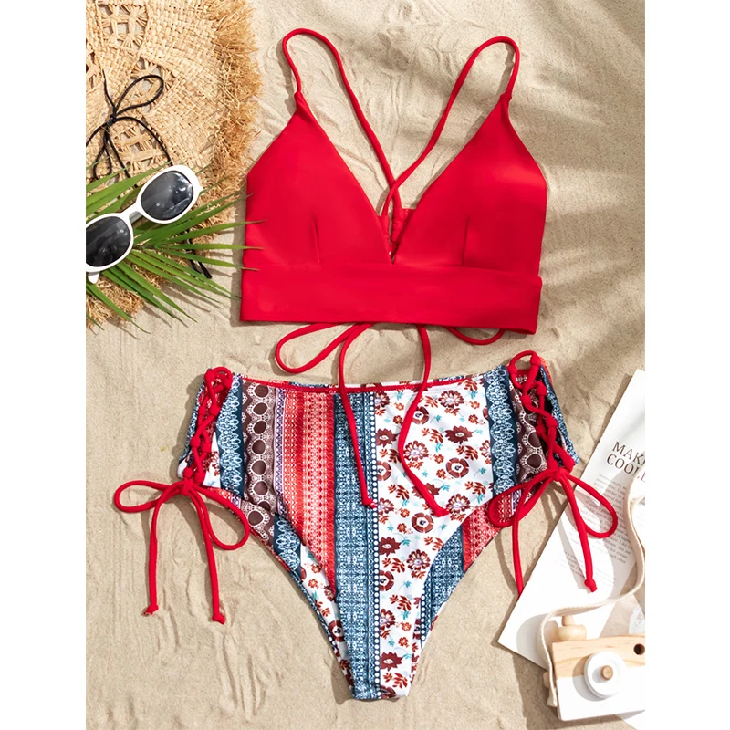 Rinabe High Waist Biquini 2022 Back Hollow Out Swimsuit Women Lace Up Swimwear Push Up Bathing Suit Print Plus Size Bikini Set
Rinabe High Waist Biquini 2022 Back Hollow Out Swimsuit Women Lace Up Swimwear Push Up Bathing Suit Print Plus Size Bikini Set