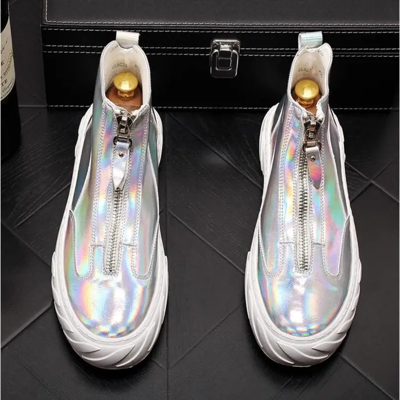 Mens Casual Shoes Autumn European Dazzle Colo Leather Men's High Tops Trend Men's Platform Shoes Men's Sneakers Zip Mens
Mens Casual Shoes Autumn European Dazzle Colo Leather Men's High Tops Trend Men's Platform Shoes Men's Sneakers Zip Mens