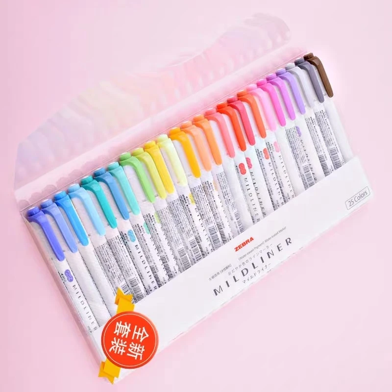 25pcs/set Japan Zebra Mild Liner Double Headed Fluorescent Pen Creative Highlighters Marker Pen School Supplies Kawaii
25pcs/set Japan Zebra Mild Liner Double Headed Fluorescent Pen Creative Highlighters Marker Pen School Supplies Kawaii