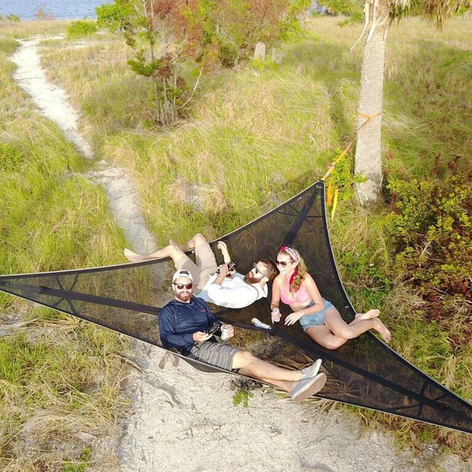 280/400CM Revolutionary Giant Aerial Camping Hammock multi person Triangle Travel Camping Sleeping Swing Bed Outdoor Hammock
280/400CM Revolutionary Giant Aerial Camping Hammock multi person Triangle Travel Camping Sleeping Swing Bed Outdoor Hammock