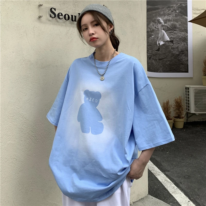 2021 Summer New All-Match Short-Sleeved T-shirt Women's Letter Printed Cartoon Image Loose Large Size
2021 Summer New All-Match Short-Sleeved T-shirt Women's Letter Printed Cartoon Image Loose Large Size