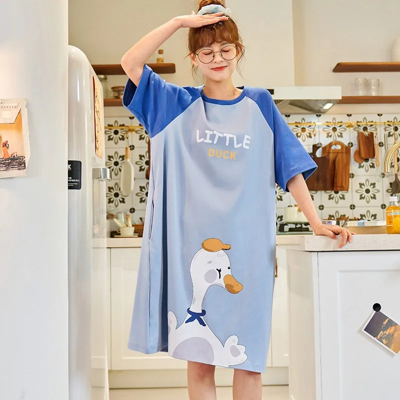 Summer Women Nightdress Love Pijamas Sweet Cute Short sleeve Cotton Sleepwear Elegant Nightgowns Girls Pyjama Home wear
Summer Women Nightdress Love Pijamas Sweet Cute Short sleeve Cotton Sleepwear Elegant Nightgowns Girls Pyjama Home wear