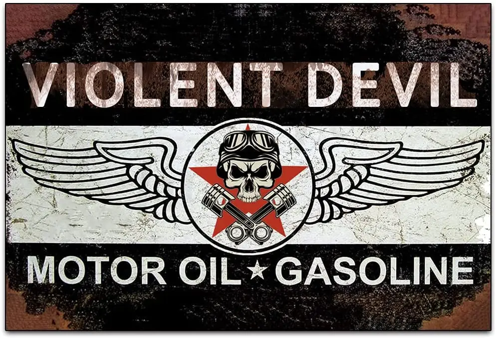 Original Vintage Design Violent Demon Motor Oil Tin Metal Wall Decoration Signs Thick Tinplate Art Poster for Garage Man Cave
Original Vintage Design Violent Demon Motor Oil Tin Metal Wall Decoration Signs Thick Tinplate Art Poster for Garage Man Cave