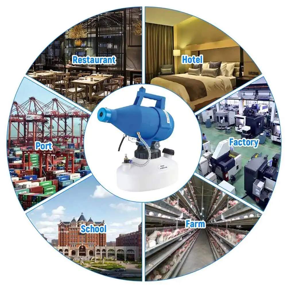 110/220V Electric ULV Fogger ULV Ultra Low Capacity Cold Fogging Machine 1400W Portable Electric Spray Disinfection Machine 4.5L
110/220V Electric ULV Fogger ULV Ultra Low Capacity Cold Fogging Machine 1400W Portable Electric Spray Disinfection Machine 4.5L
