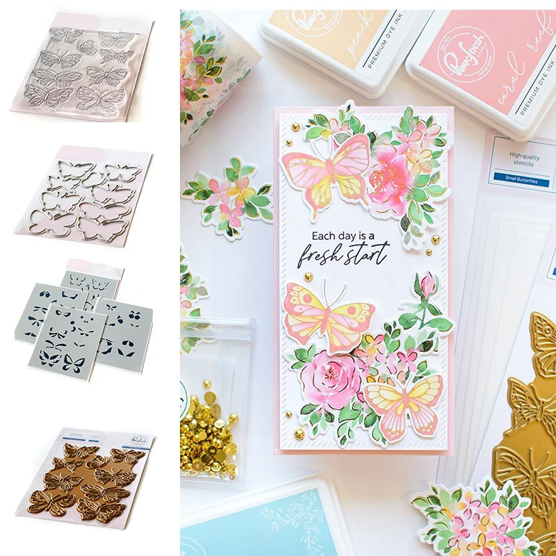 SMALL BUTTERFLIES Cutting Dies And Stamps And Stencil And Hot Foil Scrapbook Diary Decoration Stencil Embossing Make Albums 2021
SMALL BUTTERFLIES Cutting Dies And Stamps And Stencil And Hot Foil Scrapbook Diary Decoration Stencil Embossing Make Albums 2021