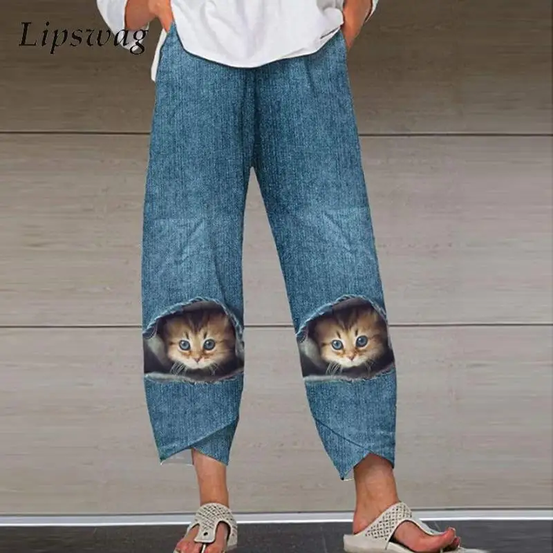 2021 Office Elegant Ladies Long Pants Autumn New Women Casual Cat Print Pocket Bloomers Fashion High Street Straight Leg Pants
2021 Office Elegant Ladies Long Pants Autumn New Women Casual Cat Print Pocket Bloomers Fashion High Street Straight Leg Pants