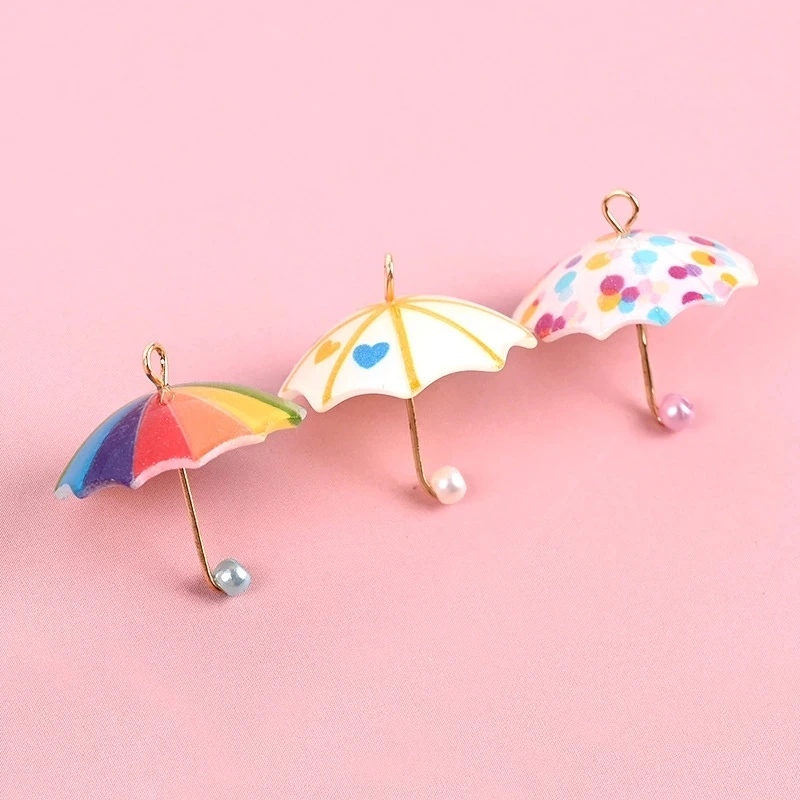 

6 шт. 3D Подвески-Зонтики из смолы для самостоятельного изготовления модных сережек, ювелирных изделий