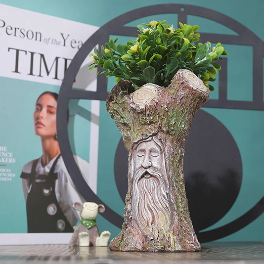 Nordic Style Resin Flower Vase Decoration Creative Home Decoration Vase Flower Pot Old-fashioned Table Vase Wisdom Ancient Tree 
Nordic Style Resin Flower Vase Decoration Creative Home Decoration Vase Flower Pot Old-fashioned Table Vase Wisdom Ancient Tree