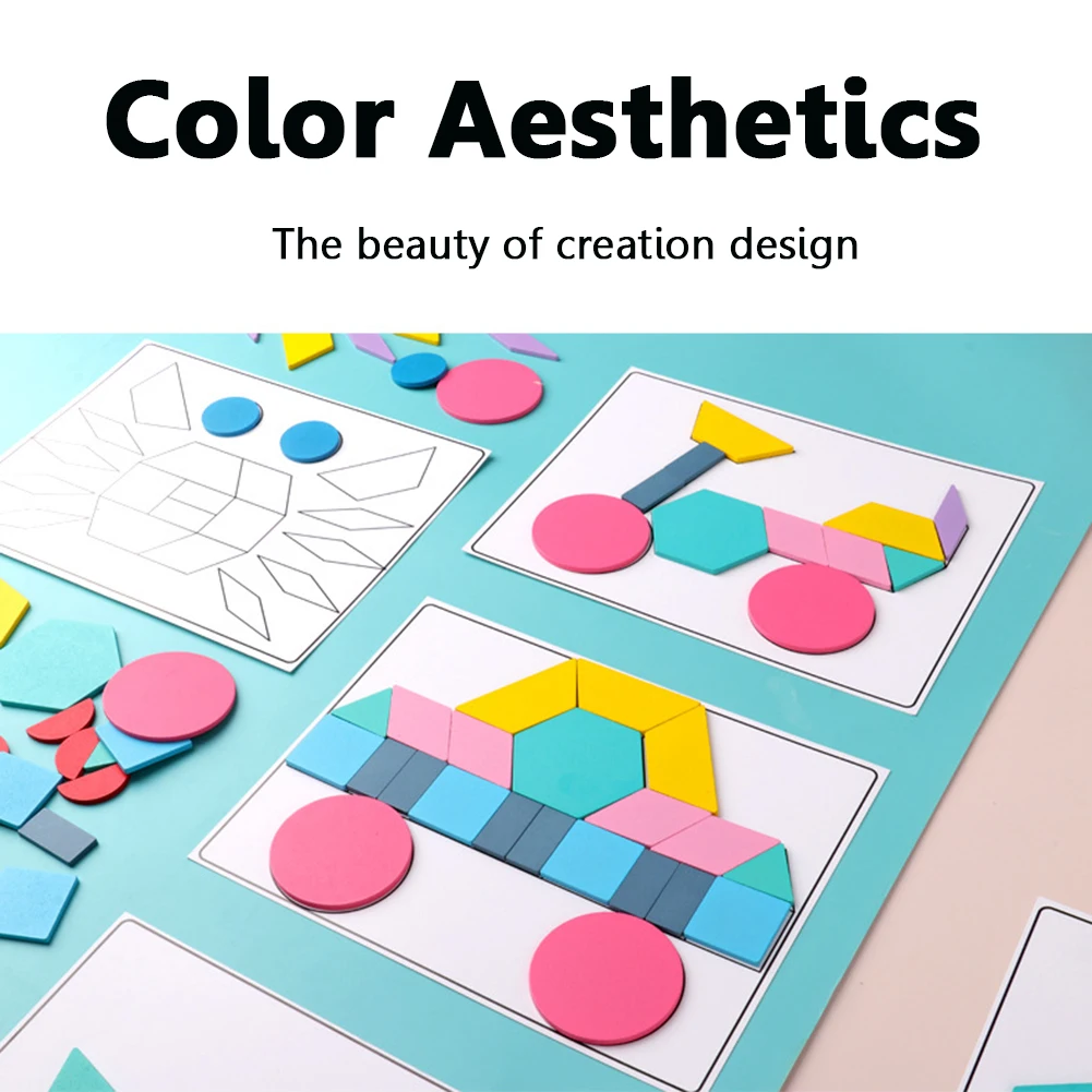 180pcs Wooden 3D Jigsaw Puzzle Tangram Board Colorful Baby Early Educational Toys for Children Learning Game 
180pcs Wooden 3D Jigsaw Puzzle Tangram Board Colorful Baby Early Educational Toys for Children Learning Game