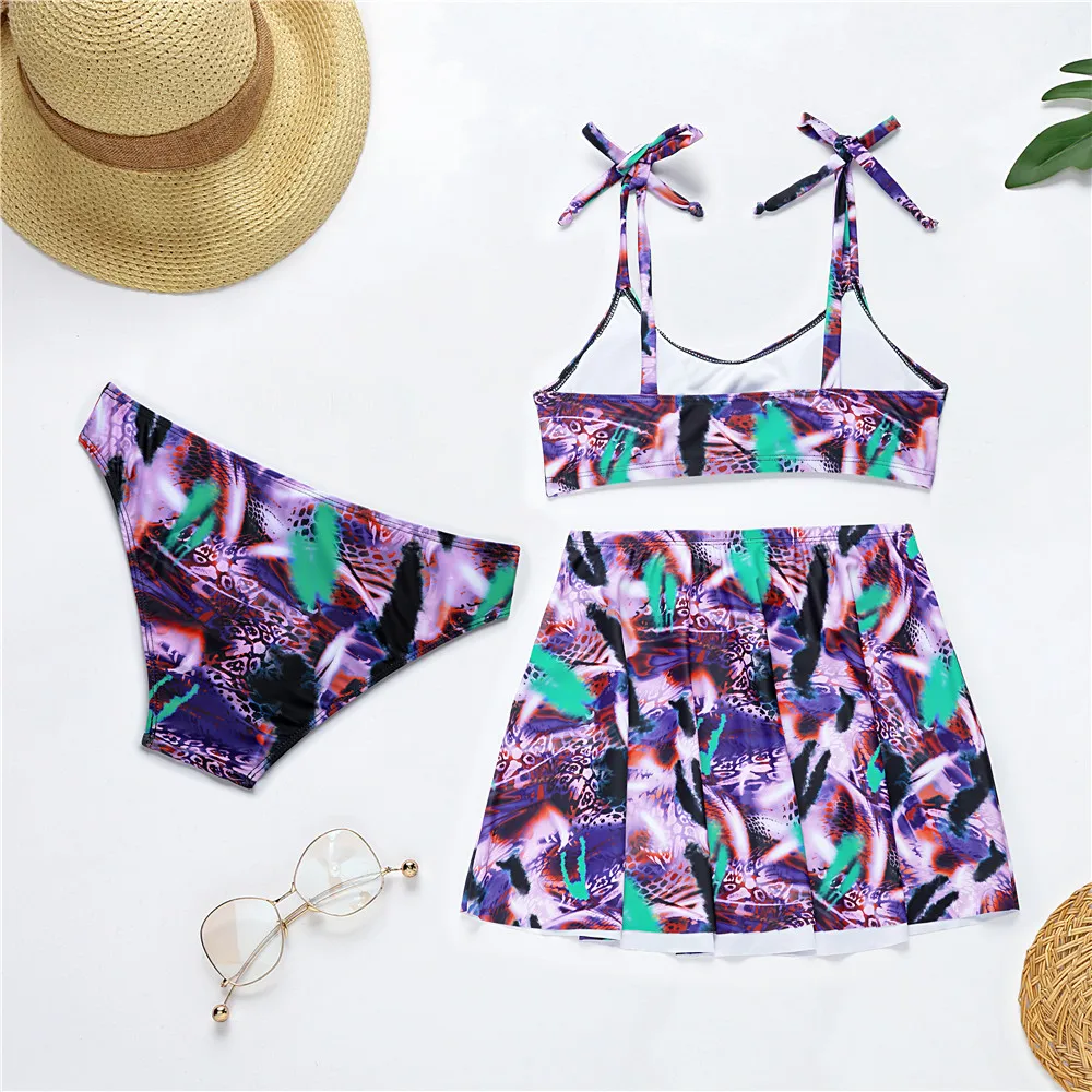 Shoulder Teid Bikini Three-piece Backless Colorful Tie-dyed Print Swimsuit V Neck A Line Swimsuit
Shoulder Teid Bikini Three-piece Backless Colorful Tie-dyed Print Swimsuit V Neck A Line Swimsuit