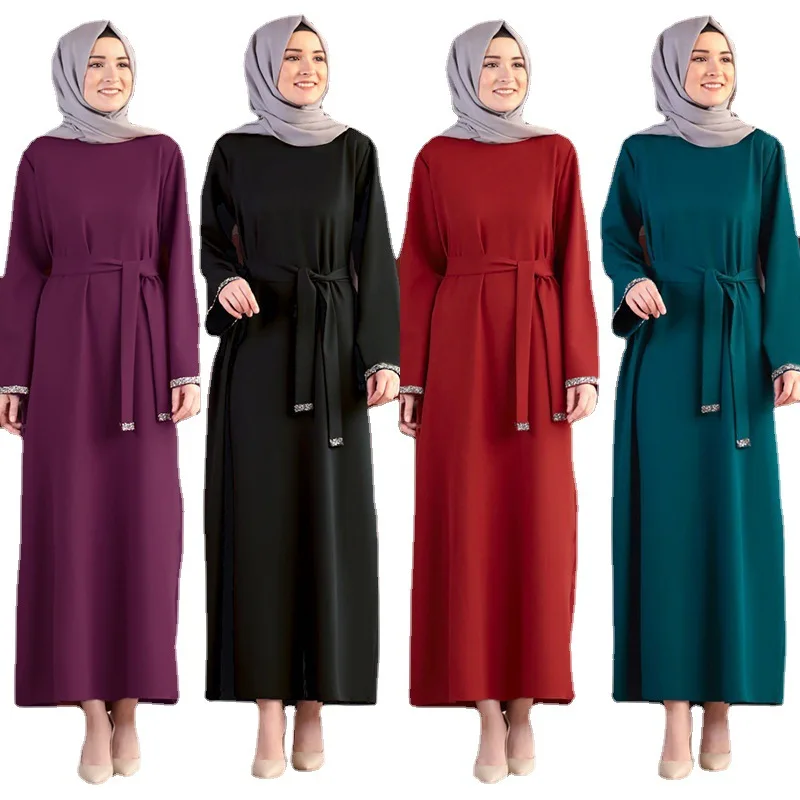 Ramadan Eid Dubai Long Sleeves Sequins Maxi Dress Abaya Solid Color Muslim Women Elegant Robe Kaftan Islamic Party Gowns
Ramadan Eid Dubai Long Sleeves Sequins Maxi Dress Abaya Solid Color Muslim Women Elegant Robe Kaftan Islamic Party Gowns