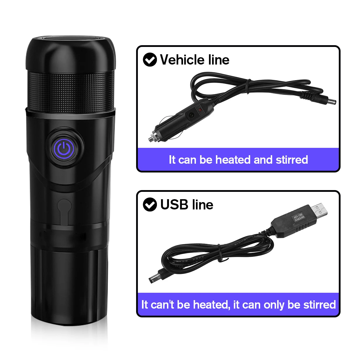 AUIGIENB 60ml Portable Coffee Makers Car Coffee Machine Handheld USB Capsule Maker Hot Cold Water Heating fully semi-automatic
AUIGIENB 60ml Portable Coffee Makers Car Coffee Machine Handheld USB Capsule Maker Hot Cold Water Heating fully semi-automatic