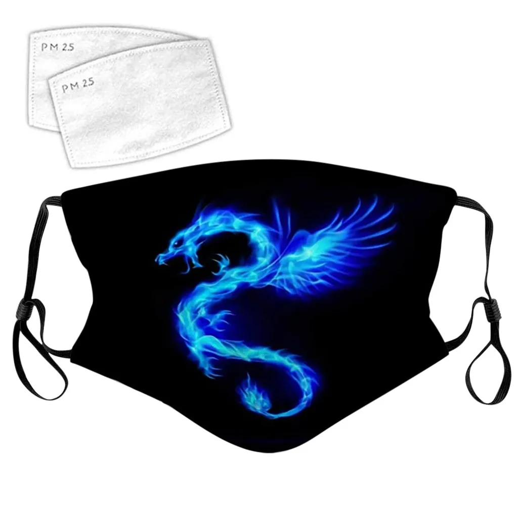 Unisex Adjustable Windproof Dust Protective Cotton Mouth Cover Mask Fashion Blue Flame Dragon Print Black Face Mask mascarillas
Unisex Adjustable Windproof Dust Protective Cotton Mouth Cover Mask Fashion Blue Flame Dragon Print Black Face Mask mascarillas