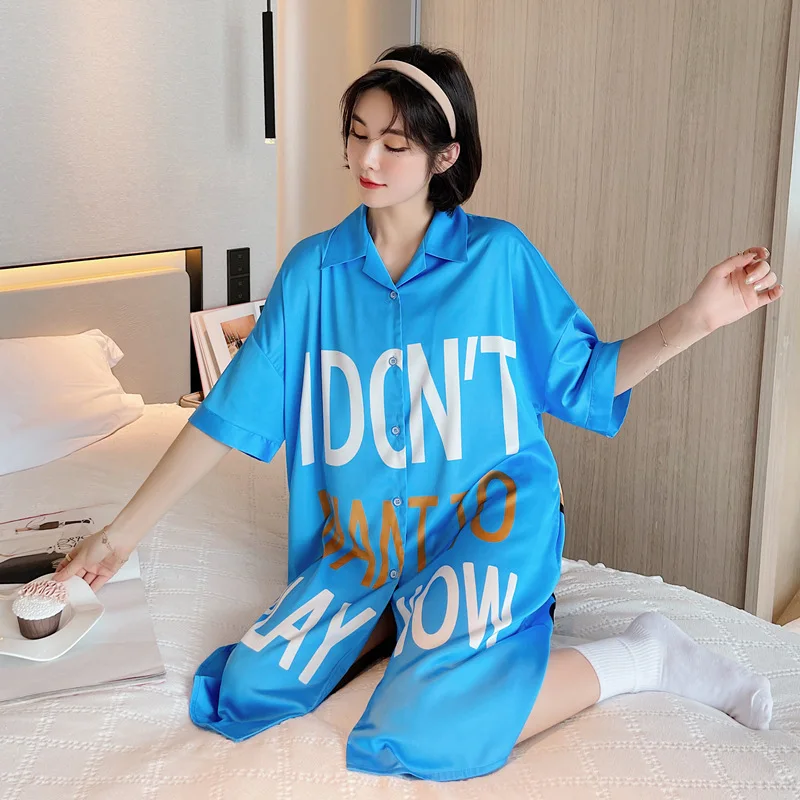 Women Brand Pajamas New Summer Popular Hot Sale Lovely Cat Shirt Women Home wear Nightdress Casual Fashion Cardigan Girl Pajamas
Women Brand Pajamas New Summer Popular Hot Sale Lovely Cat Shirt Women Home wear Nightdress Casual Fashion Cardigan Girl Pajamas