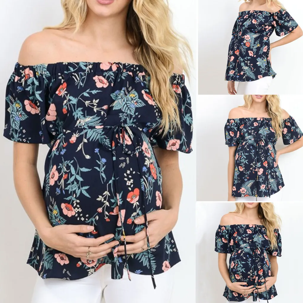 New Womens Clothing Plus Size Tees For Pregnant Women's Short Sleeve Tops Breastfeeding Off Shoulder Floral T-Shirt Maternity
New Womens Clothing Plus Size Tees For Pregnant Women's Short Sleeve Tops Breastfeeding Off Shoulder Floral T-Shirt Maternity