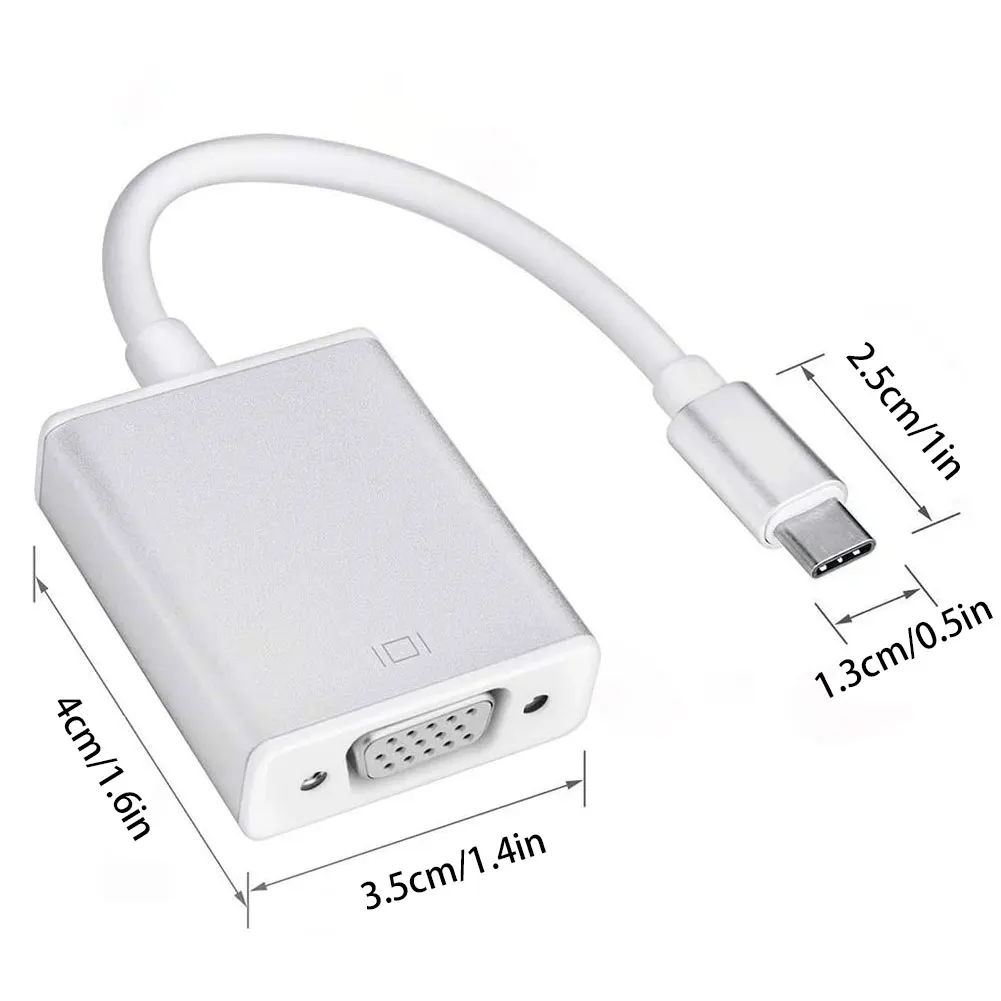 Hot Sale USBC To VGA Adapter Cable USB3.1 Type C Male To Female Converter HD Compatible 1080P FHD For MacBook Lenovo900 Silver
Hot Sale USBC To VGA Adapter Cable USB3.1 Type C Male To Female Converter HD Compatible 1080P FHD For MacBook Lenovo900 Silver
