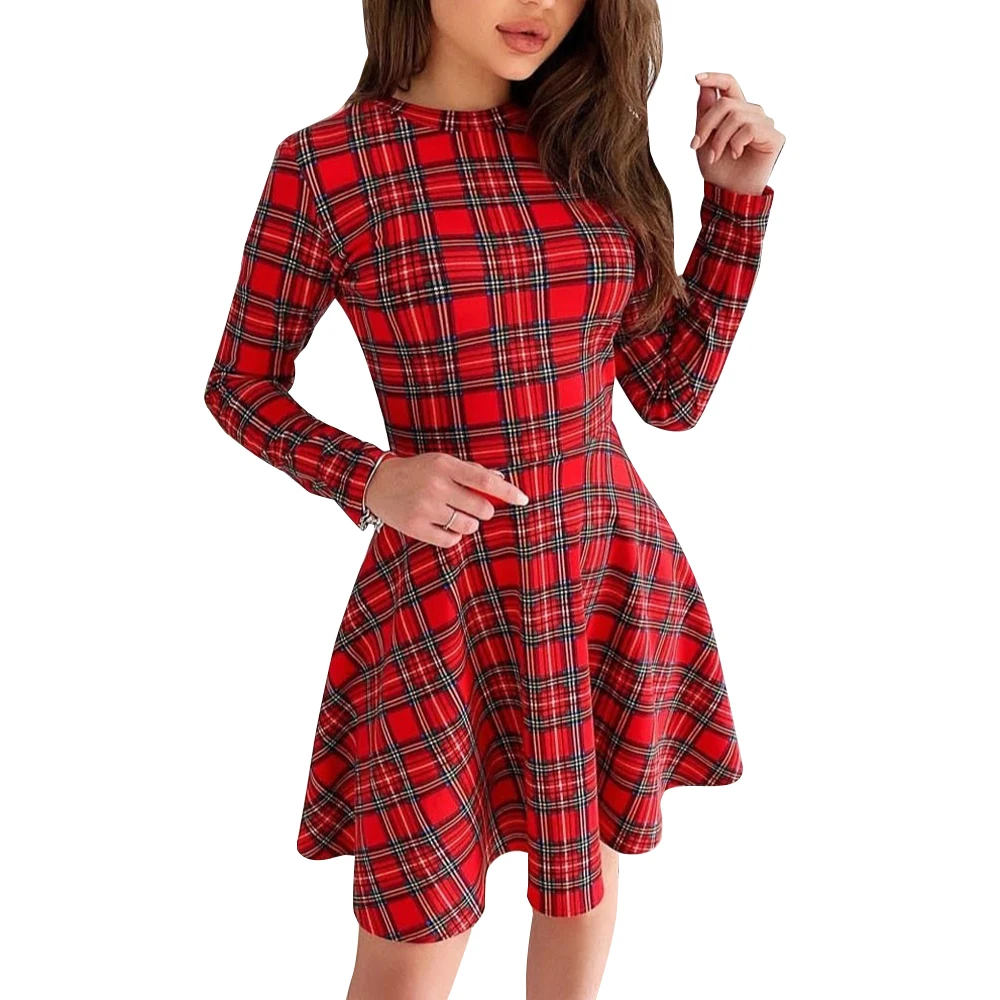Elegant Women Christmas Short Dress Ladies Long Sleeve Slim Fit Autumn Vestidos Winter Round Neck Happy Party Xmas A-Line Dress
Elegant Women Christmas Short Dress Ladies Long Sleeve Slim Fit Autumn Vestidos Winter Round Neck Happy Party Xmas A-Line Dress