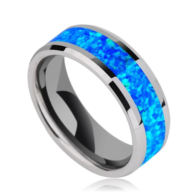 8mm Classic Men Rings Wedding Ring Inlaid Blue Opal Alloy Woman Fashion Jewelry Accessories Anniversary Men Rings
8mm Classic Men Rings Wedding Ring Inlaid Blue Opal Alloy Woman Fashion Jewelry Accessories Anniversary Men Rings