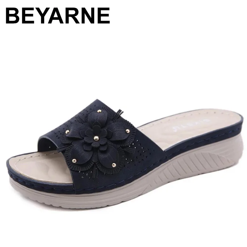 BEYARNE Women Summer Sandals Fashion Flowers Solid Cover Heel Flat Platform Heel Casual Ladies Plus Size Wedges slippers
BEYARNE Women Summer Sandals Fashion Flowers Solid Cover Heel Flat Platform Heel Casual Ladies Plus Size Wedges slippers
