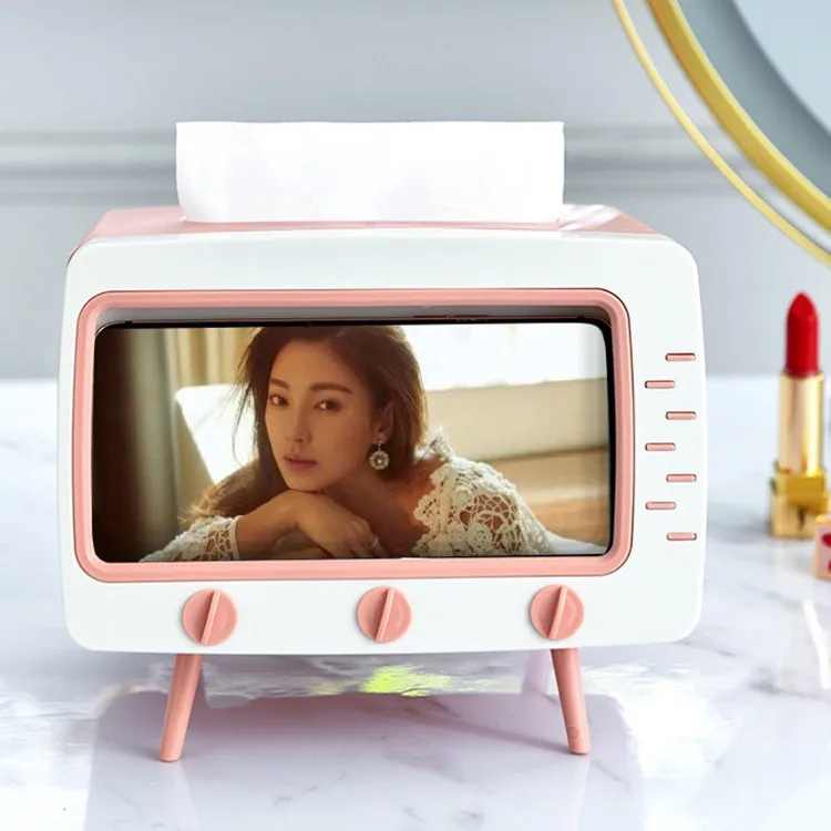 Creative 2 In 1 Tv Tissue Box Desktop Paper Holder Dispenser Storage Household Napkin Case Organizer with Mobile Phone Holder
Creative 2 In 1 Tv Tissue Box Desktop Paper Holder Dispenser Storage Household Napkin Case Organizer with Mobile Phone Holder