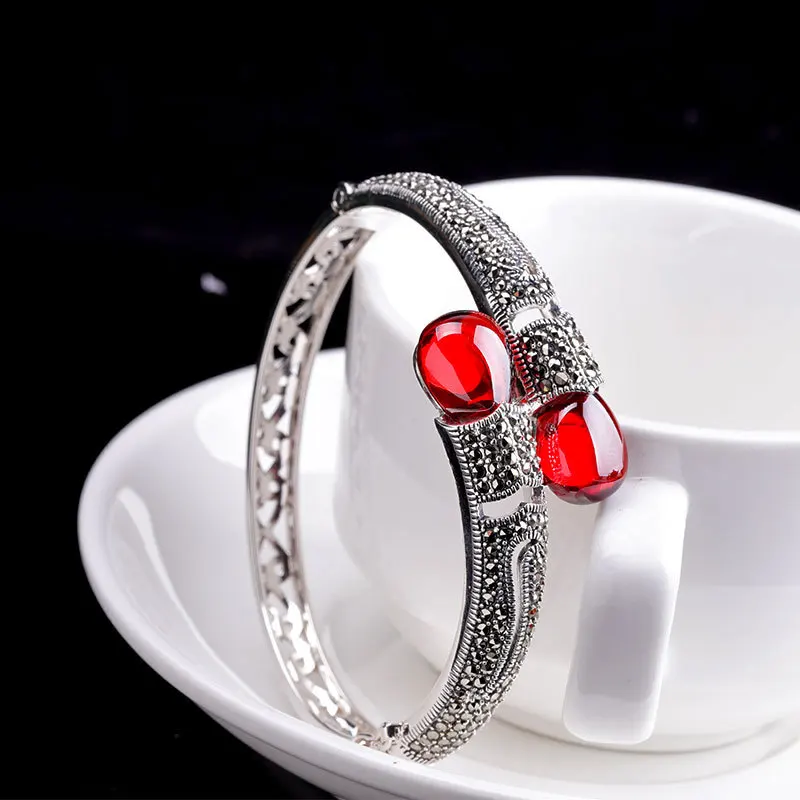 Guaranteed 925 Sterling Silver Bangles For Women Multi Color Chalcedony Double Beads Vintage Expandable Bangle Bracelet
Guaranteed 925 Sterling Silver Bangles For Women Multi Color Chalcedony Double Beads Vintage Expandable Bangle Bracelet