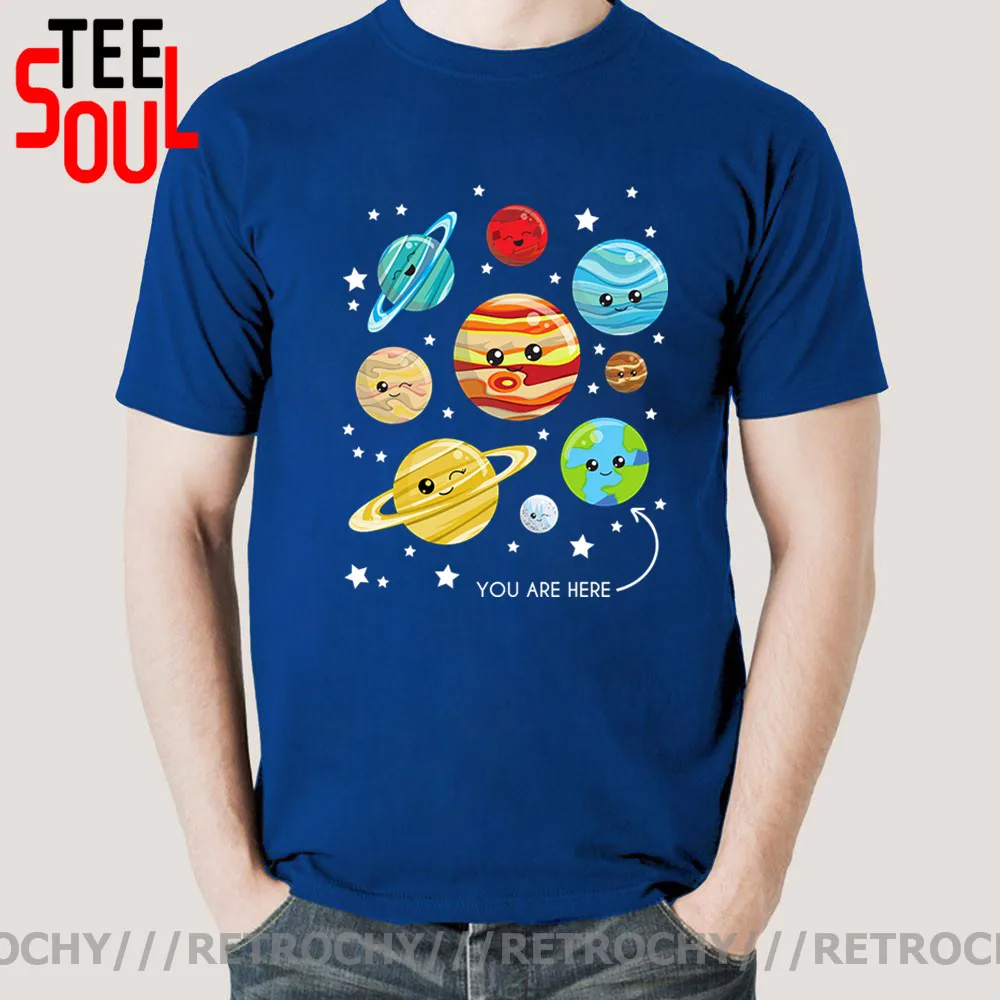 

Футболка Retrochy для мальчиков, милая мультяшная одежда с планетами, звездами, астрономическим космосом, космосом, Солнечной системой, карликовыми планетами