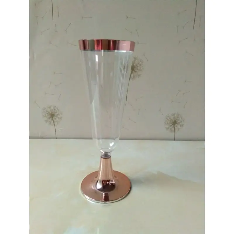 High Quality 150 ml Plastic Rose Gold Rimmed Clear Hard Disposable Party Wedding Cups Premium Fancy Champagne Glasses flutes
High Quality 150 ml Plastic Rose Gold Rimmed Clear Hard Disposable Party Wedding Cups Premium Fancy Champagne Glasses flutes