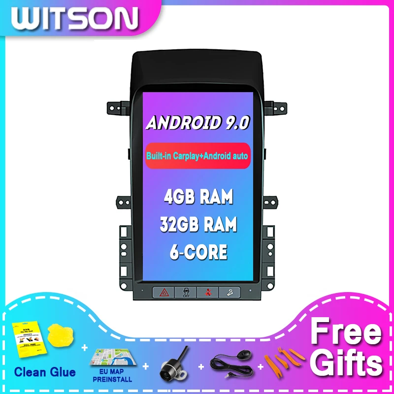WITSON Android 9.0 Tesla Car Audio Player For CHEVROLET CAPTIVA 2008-2012 4G+32GB Built-in Wireless Carplay+Android auto+DSP | Автомобили