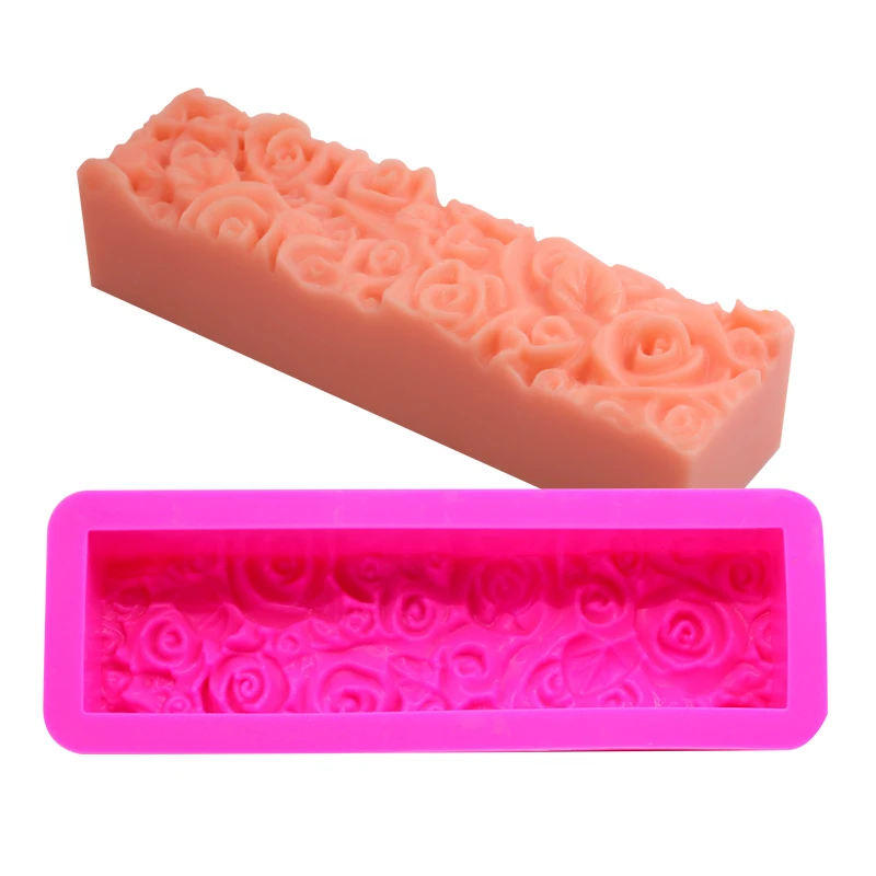 

1PC Rectangle Bloom Rose Flower Silicone Molds Wedding Birthday Party Soap Aroma Craft Gifts Mould Cake Chocolate Fondant Decors