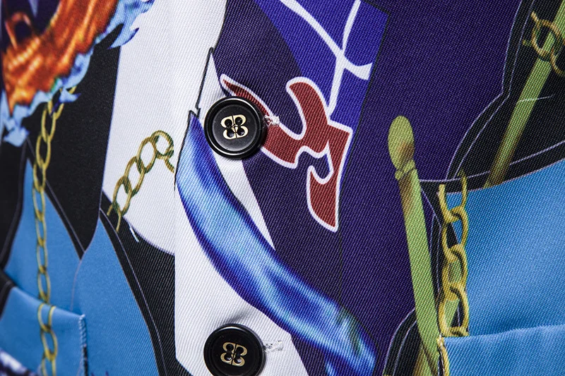 Casual fashion men's 3D European code chain printing single-breasted vest suit vest personalized wedding performance MJ181 
Casual fashion men's 3D European code chain printing single-breasted vest suit vest personalized wedding performance MJ181