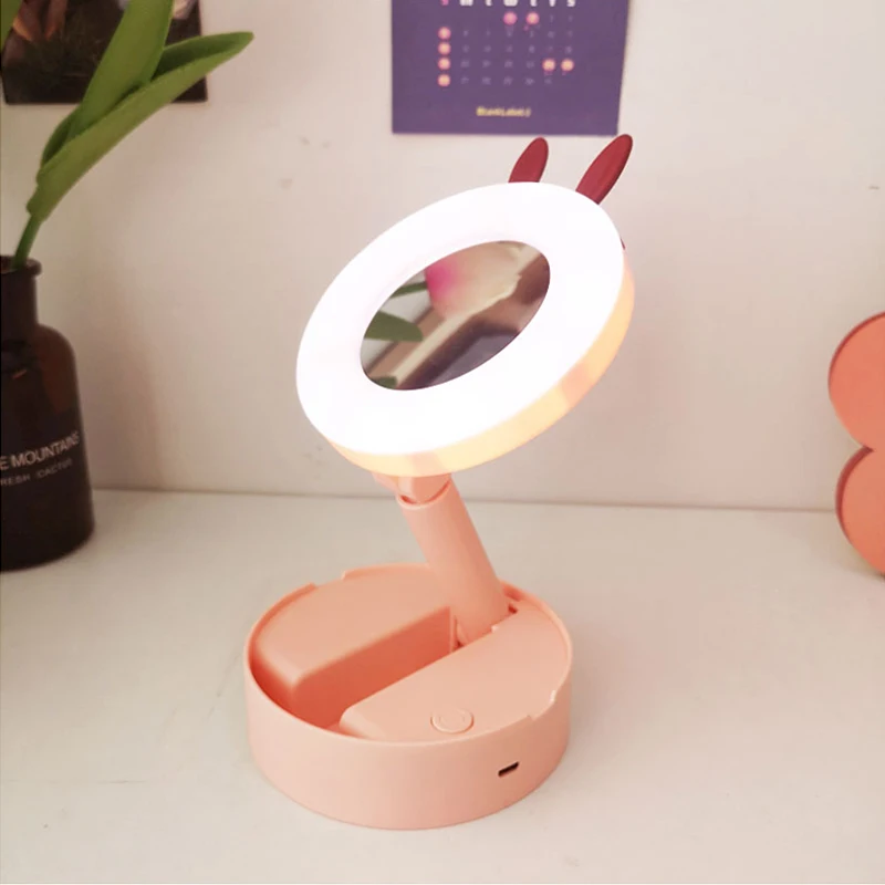 Rabbit Makeup Light Mirror LED Lamp LED Fill Light Desktop LED With Light Makeup Mirror Foldable Cartoon Gifts for Girls Ladies
Rabbit Makeup Light Mirror LED Lamp LED Fill Light Desktop LED With Light Makeup Mirror Foldable Cartoon Gifts for Girls Ladies