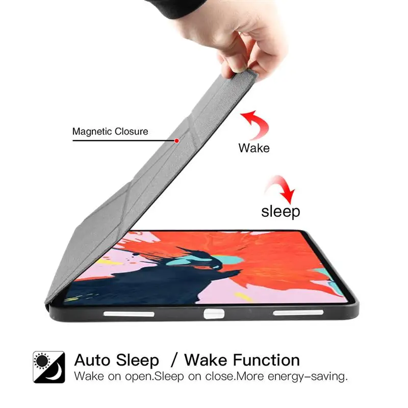 Умный чехол для iPad Pro 12 9 2020 из искусственной кожи трехслойный Чехол-книжка