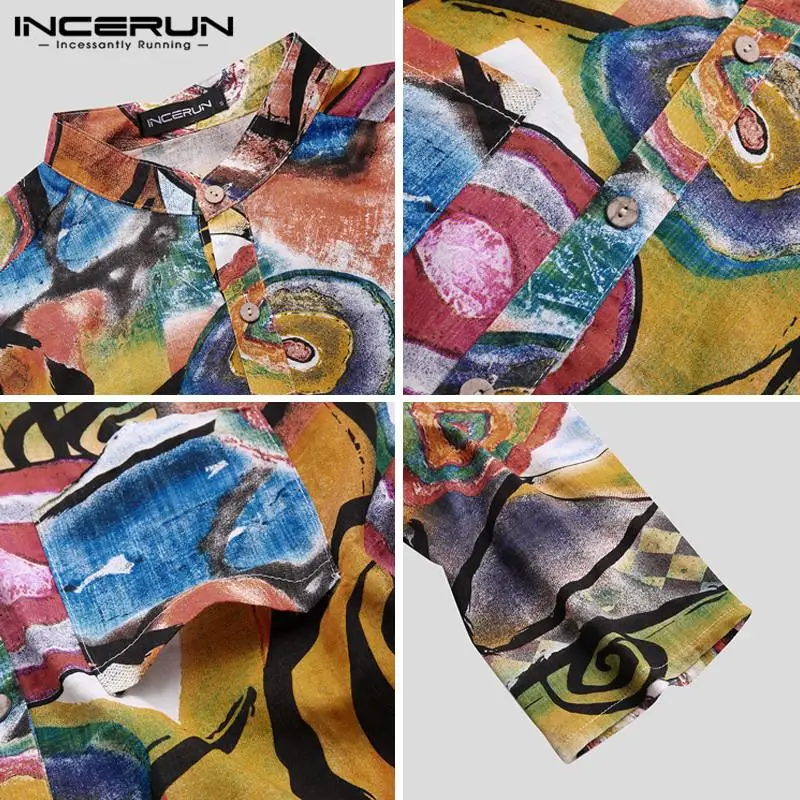 Fashion Printed Long Sleeve Shirts Men Stand Collar Loose Blouse INCERUN Man Ethnic Button Irregular Floral Camisa Masculina 5XL
Fashion Printed Long Sleeve Shirts Men Stand Collar Loose Blouse INCERUN Man Ethnic Button Irregular Floral Camisa Masculina 5XL