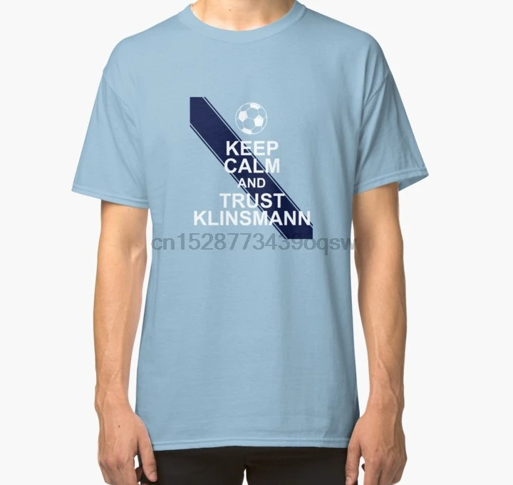 Мужская футболка с коротким рукавом Keep calm and trust Klinsmann Классическая женские