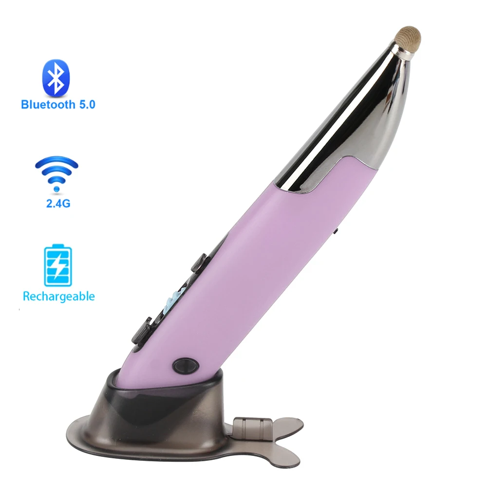 2.4G Wireless + Bluetooth 5.0 Dual Mode Pen Mouse Rechargeable Ergonomic Laser Pen Mouse 1600 DPI USB Mause for Teacher Old Man
2.4G Wireless + Bluetooth 5.0 Dual Mode Pen Mouse Rechargeable Ergonomic Laser Pen Mouse 1600 DPI USB Mause for Teacher Old Man
