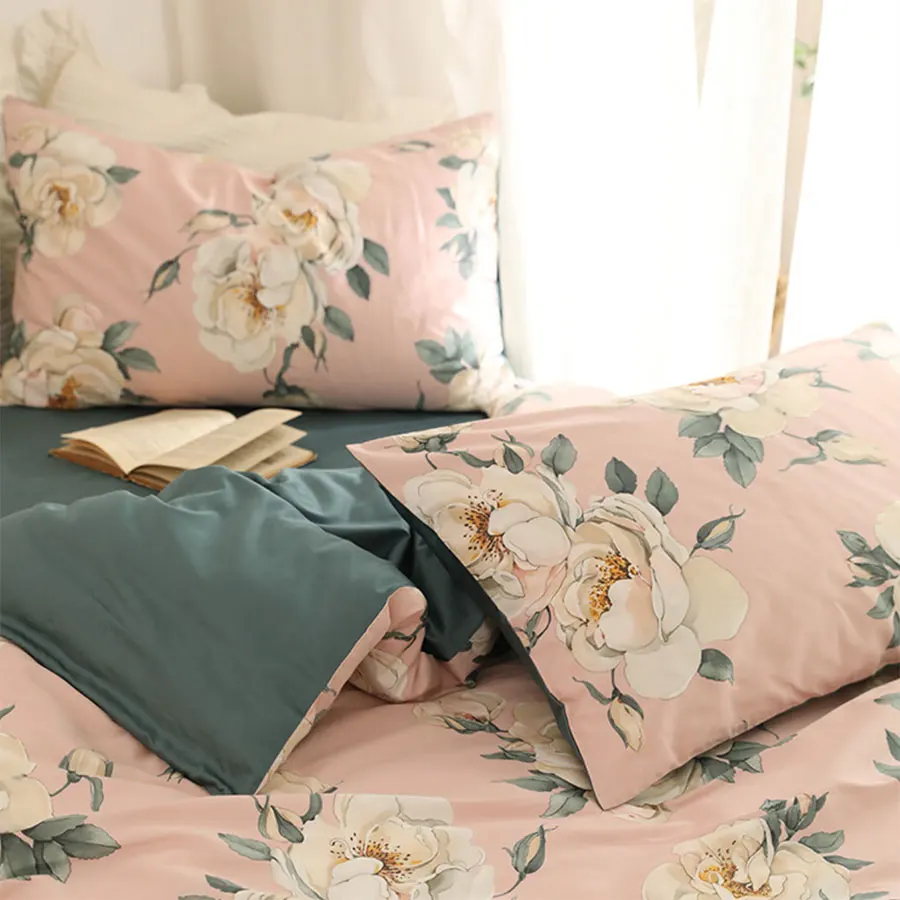 Романтический розовый комплект постельного белья с цветочным принтом, хлопковый пасторальный цветочный двойной полный Королевский двуспа... 
Романтический розовый комплект постельного белья с цветочным принтом, хлопковый пасторальный цветочный двойной полный Королевский двуспа...